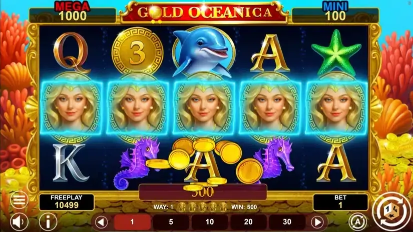 Gold Oceanica Hold And Win slot screenshot 2