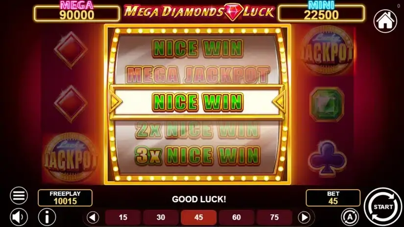 Mega Diamonds Luck slot screenshot 3