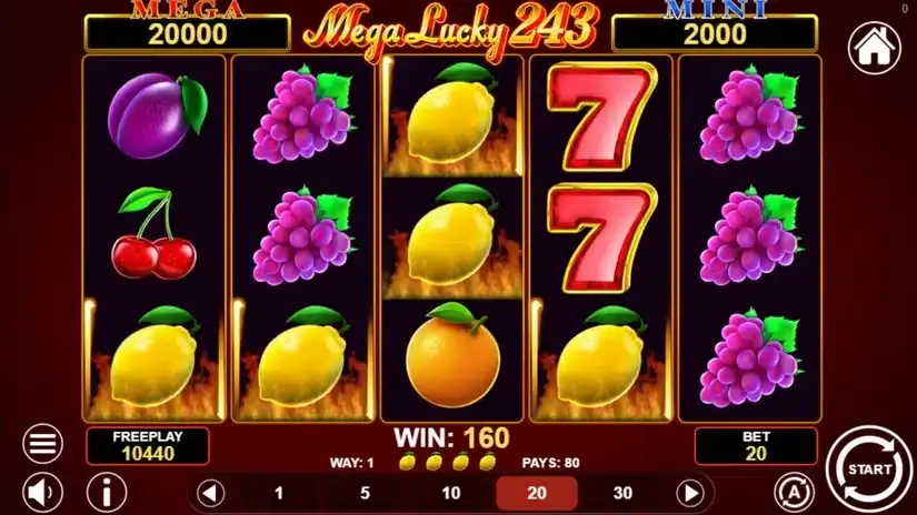 Mega Lucky 243 slot screenshot 