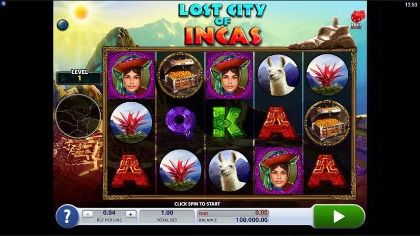 Lost City of Incas slot screenshot 1