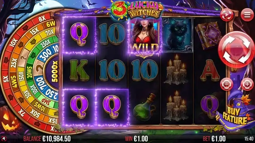 3 Lucky Witches slot screenshot 
