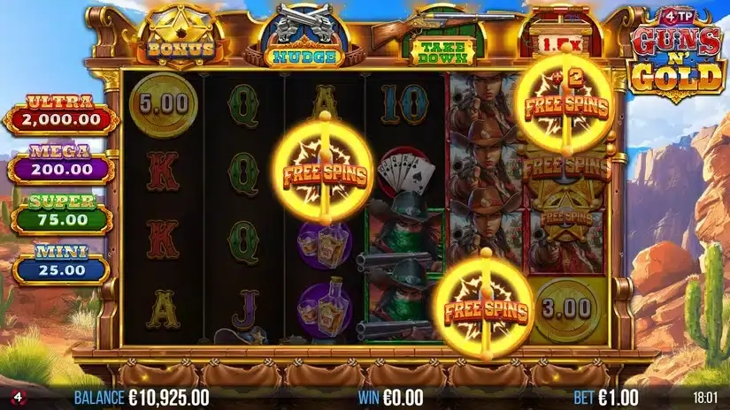 4TP Guns N’ Gold slot screenshot 2