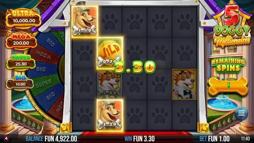 5 Doggy Millionaires Dream Drop slot screenshot 4