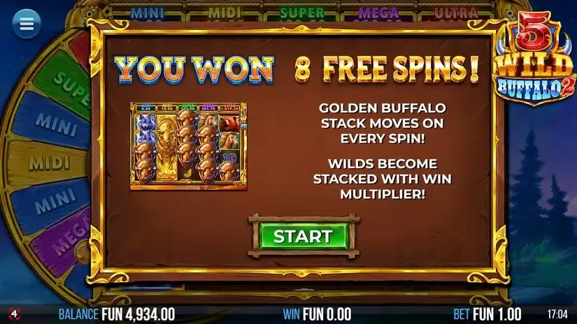 5 Wild Buffalo 2 slot screenshot 2