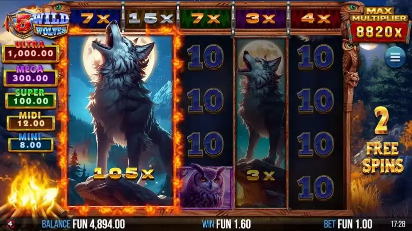 5 Wild Wolves slot screenshot 