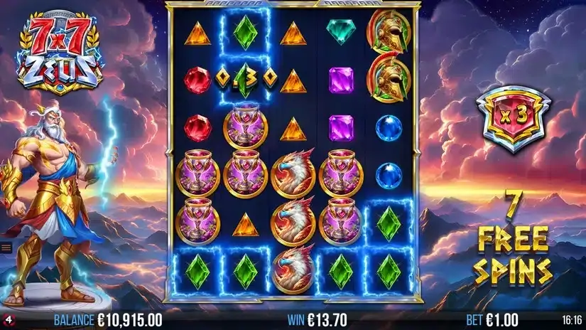 7×7 Zeus slot screenshot 