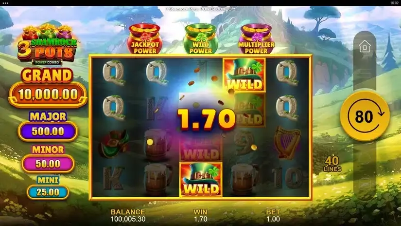 3 Shamrock Pots: Power Combo slot screenshot 