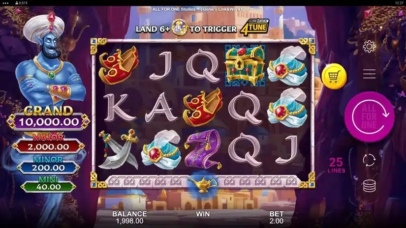 Genie’s Link&Win 4Tune slot screenshot 