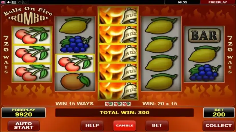 Bells on Fire Rombo slot screenshot 