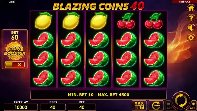Blazing Coins 40 slot screenshot 1