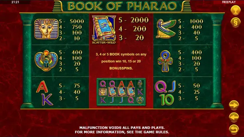 Book Of Pharao slot screenshot