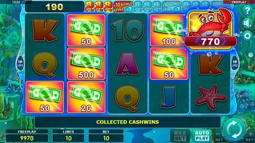 Cash & Crab slot screenshot 