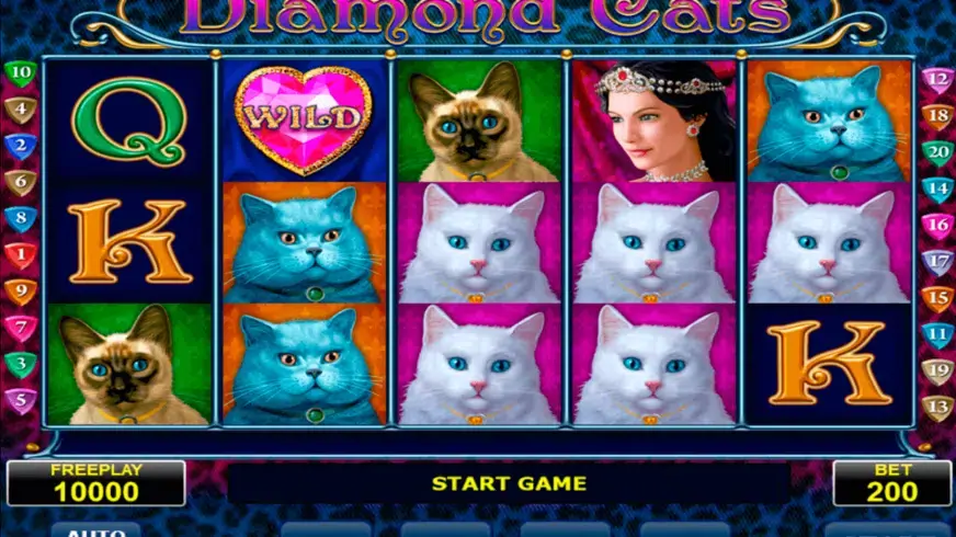 Diamond Cats slot screenshot 
