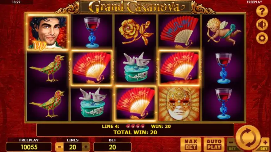 Grand Casanova slot screenshot 2