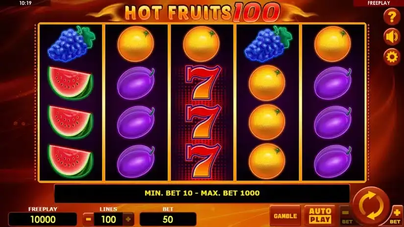 Hot fruits 100 slot screenshot 1