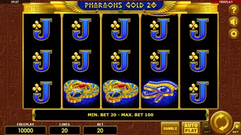 Pharaohs Gold 20 slot screenshot 1