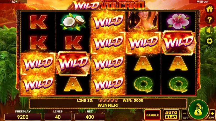 Wild Volcano slot screenshot 2