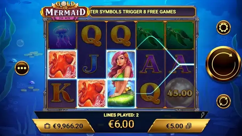 Gold of Mermaid slot screenshot 2