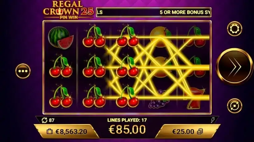 Regal Crown 25 slot screenshot 4