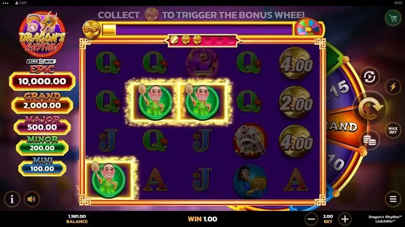 Dragon’s Rhythm Link&Win slot screenshot 3