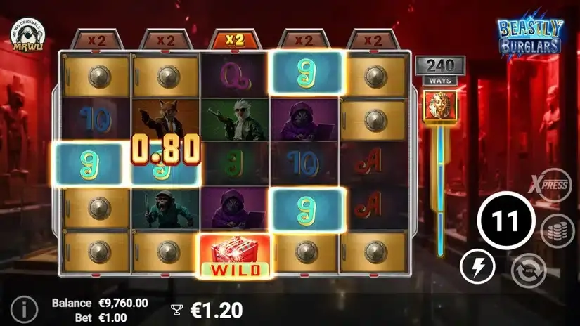 Beastly Burglars slot screenshot 3