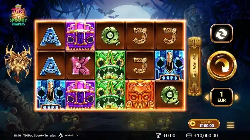TikiPop Spooky Temples slot screenshot 1