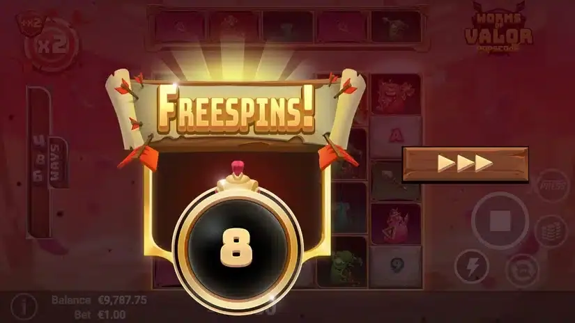 Worms of Valor slot screenshot 3