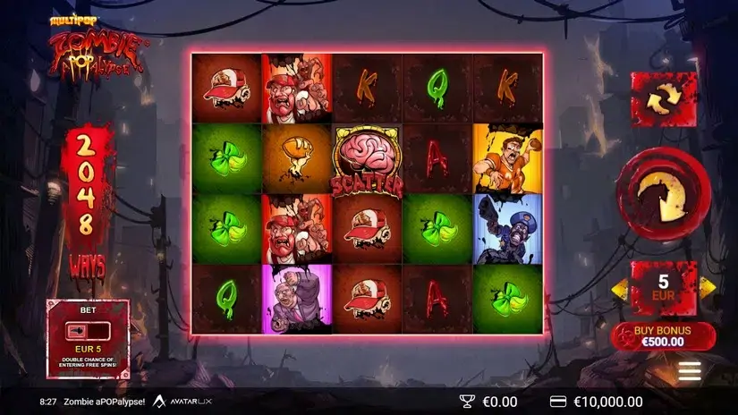 Zombie aPOPalypse slot screenshot 
