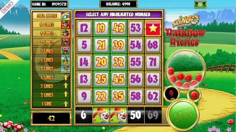 Slingo Rainbow Riches slot screenshot 2