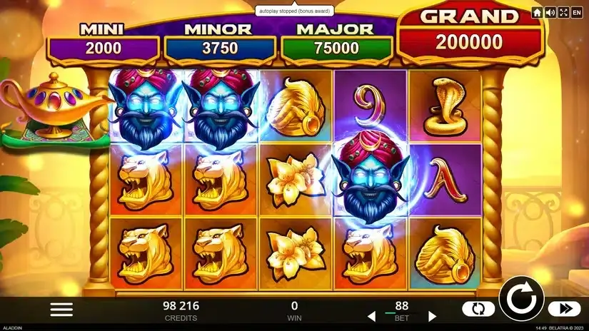 4 Secrets of Aladdin slot screenshot 5