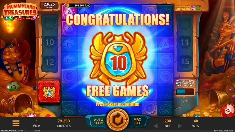 Mummyland Treasures slot screenshot 3