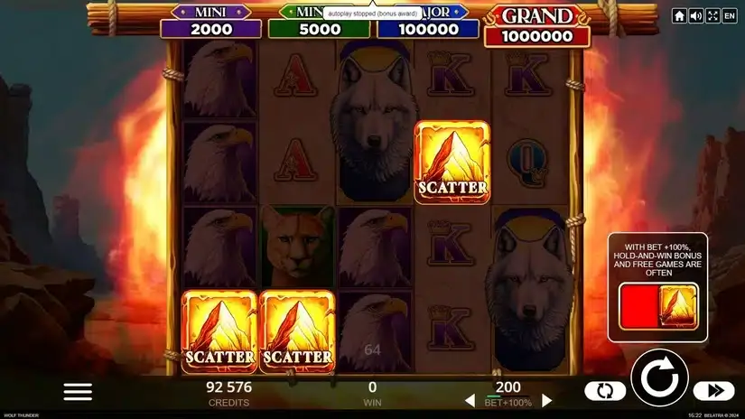 Wolf Thunder slot screenshot 2