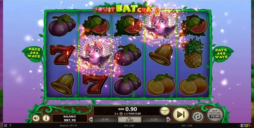 Fruitbat Crazy slot screenshot 2