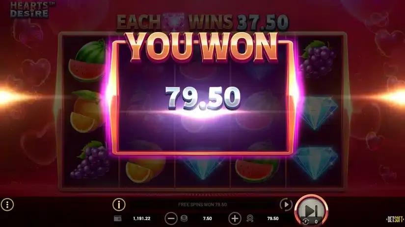 Hearts Desire slot screenshot 