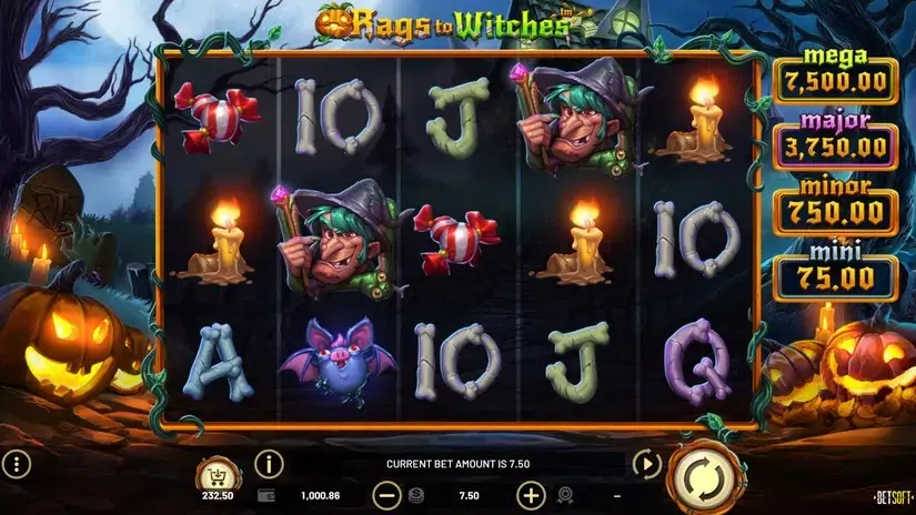Rags to Witches slot screenshot 