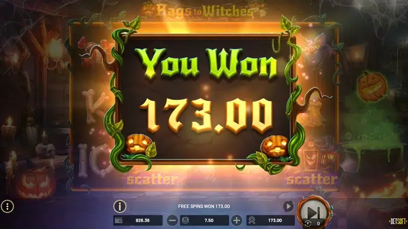 Rags to Witches slot screenshot 