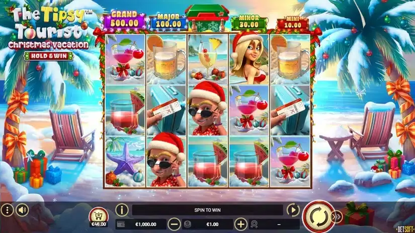 The Tipsy Tourist: Christmas Vacation – Hold & Win slot screenshot 1
