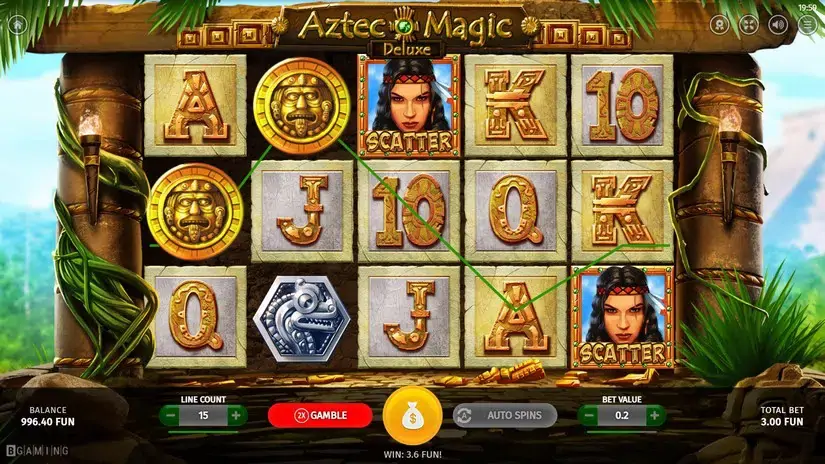 Aztec Magic Deluxe slot screenshot 2