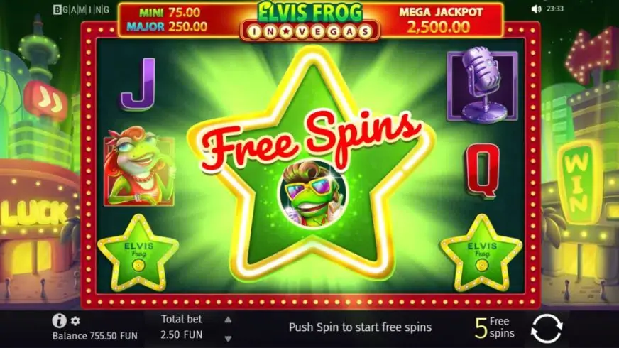Elvis Frog in Vegas slot screenshot 4