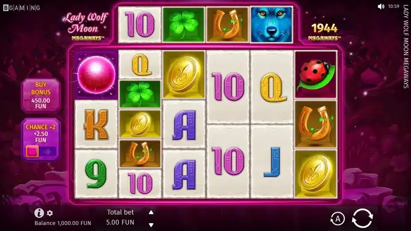 Lady Wolf Moon Megaways slot screenshot