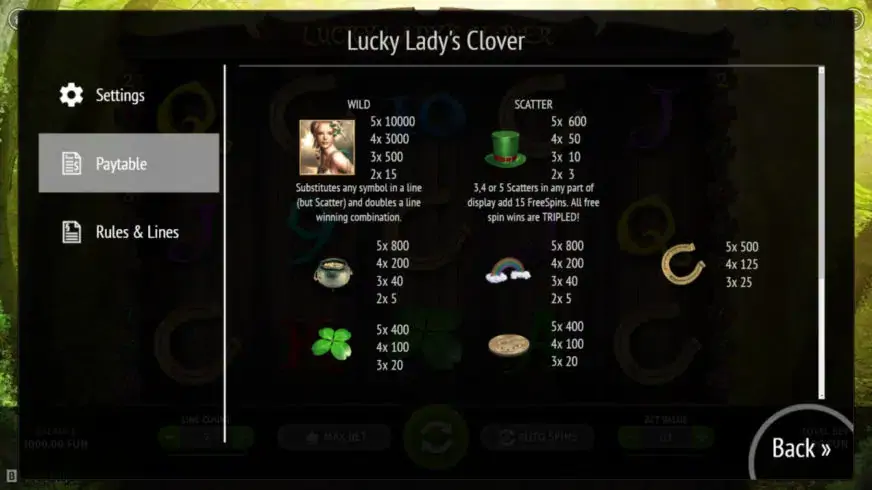 Lucky Lady Clover slot screenshot 2