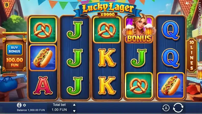 Lucky Lager x9990 slot screenshot 