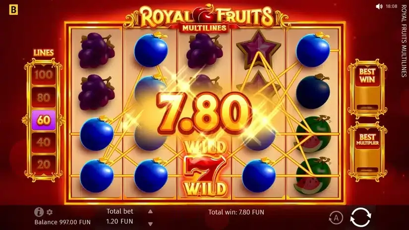 Royal Fruits MultiLines slot screenshot 2