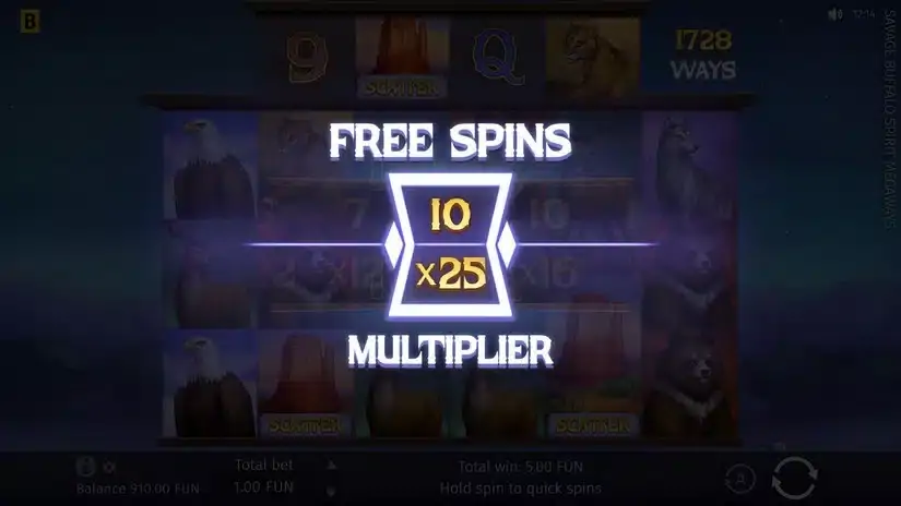 Savage Buffalo Spirit MEGAWAYS slot screenshot 3