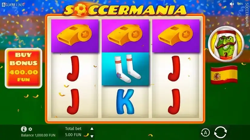 Soccermania slot screenshot 2