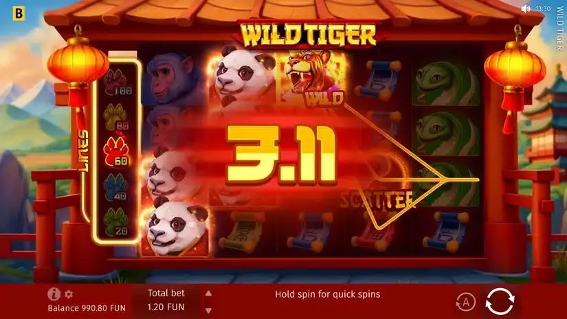Wild Tiger slot screenshot 2