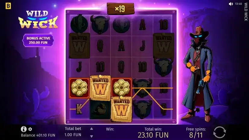 Wild Wick slot screenshot 