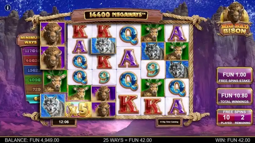 Big Bad Bison Megaways slot screenshot 5