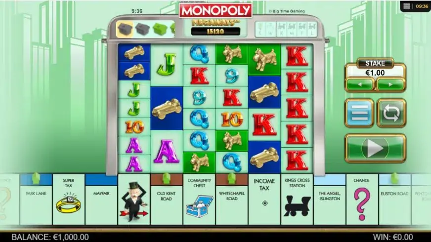 Monopoly Megaways slot screenshot 1