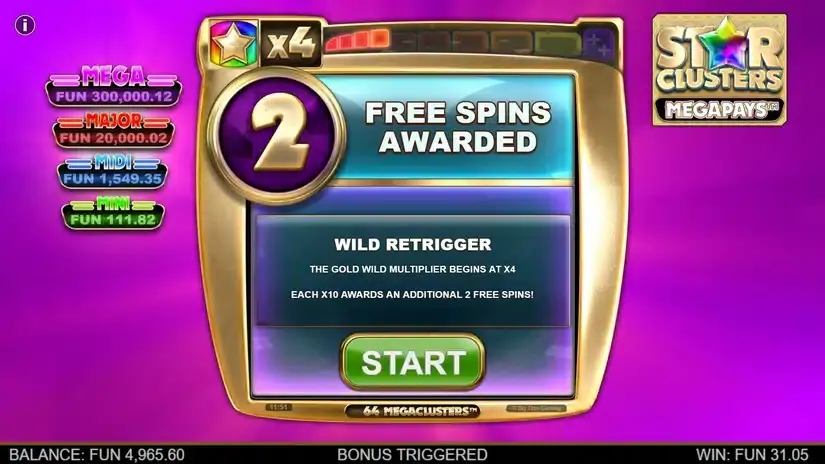 Star Clusters Megapays slot screenshot 6